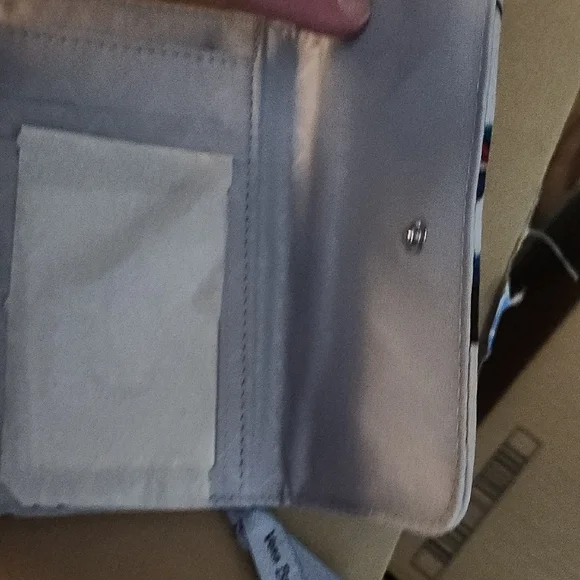 Vera Bradley Quilted Floral Wallet in Red and Blue - Picture 3 of 5